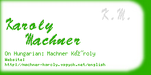 karoly machner business card